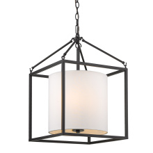 Golden 2243-3P BLK-MWS - Golden Lighting Manhattan 3-light Pendant in Matte Black